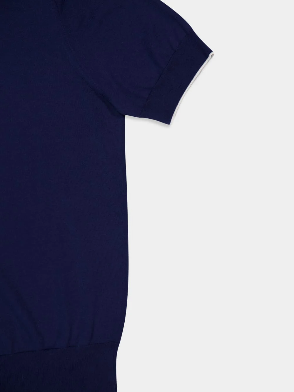 Deep Blue Short-Sleeve Polo Sweater - Image 4