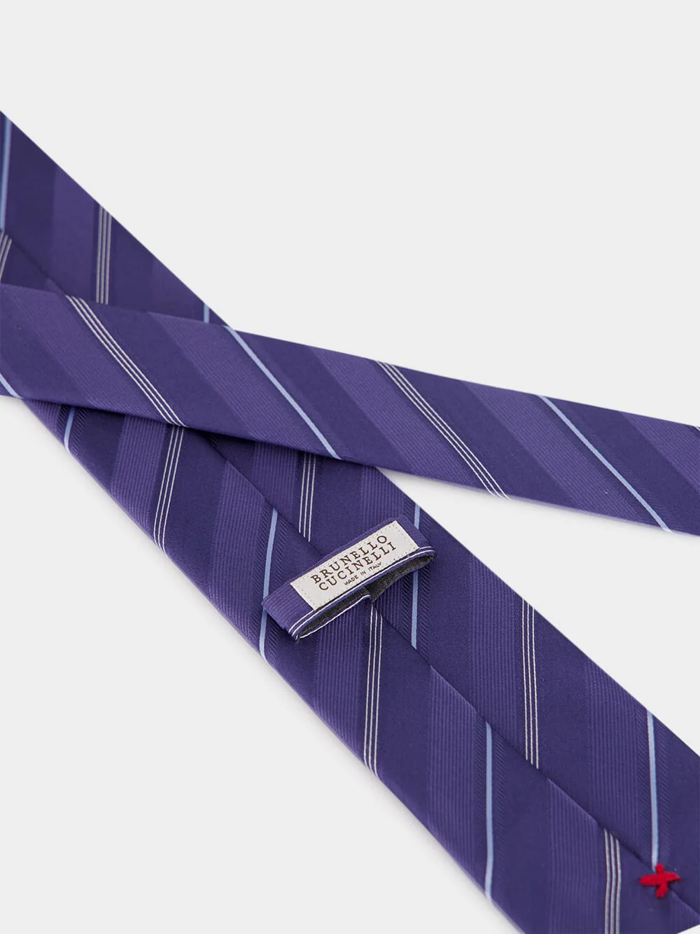 Denim Striped Silk Tie - Image 4