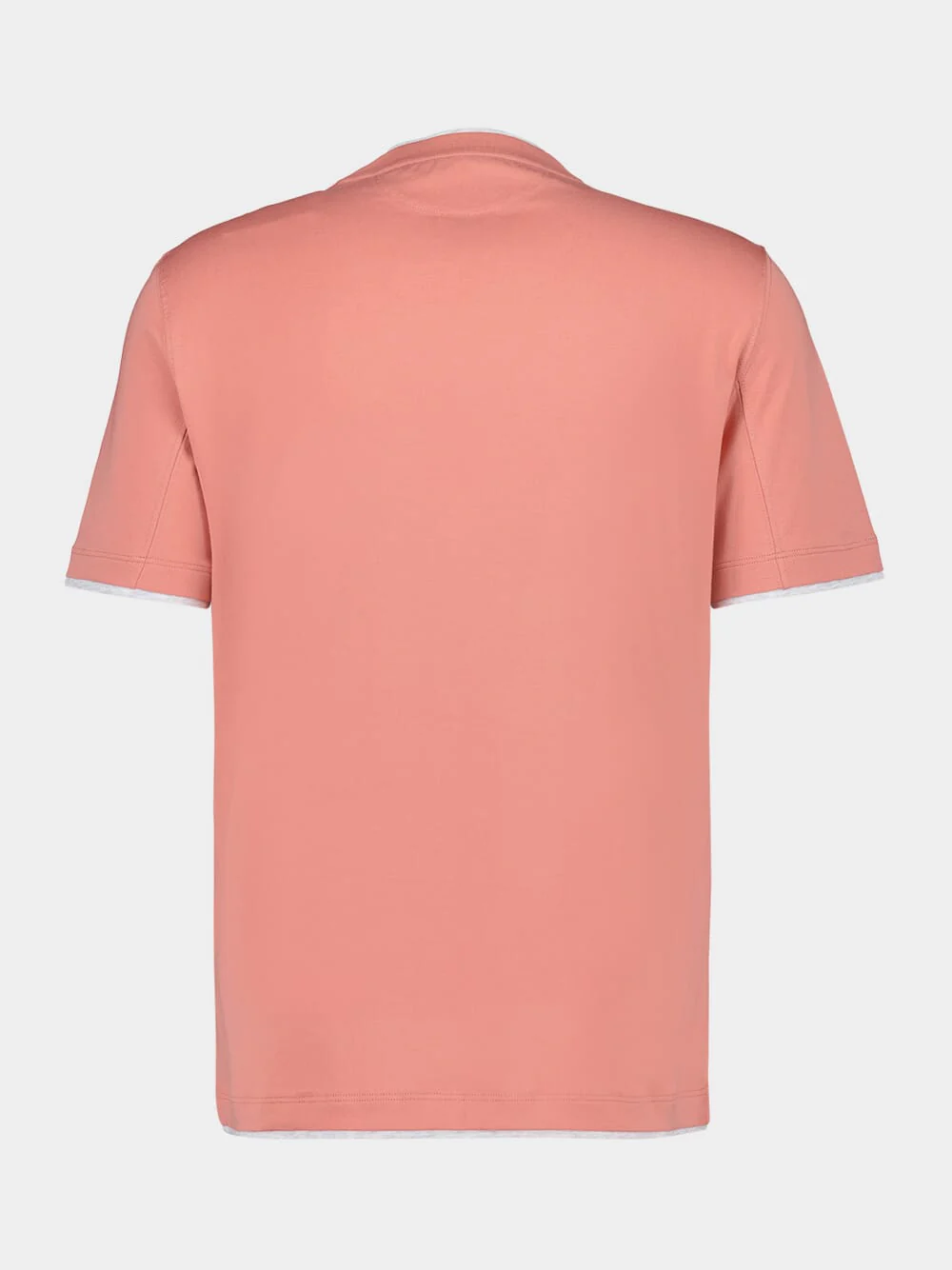 Grapefruit Faux-Layered Cotton Crew Neck T-Shirt - Image 2