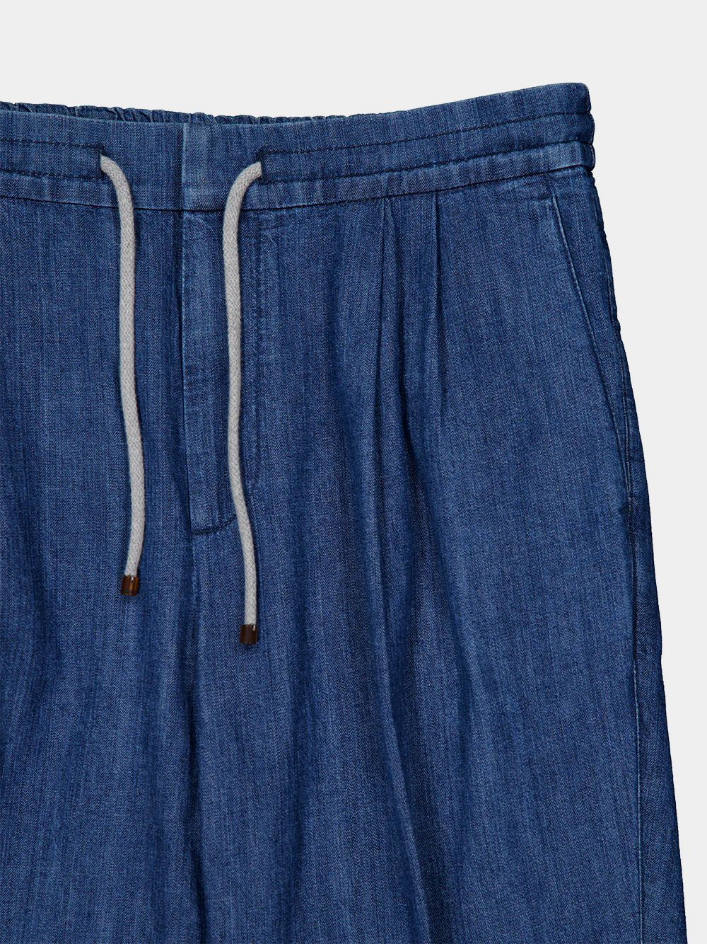 Lightweight Denim Drawstring Trousers - Image 5