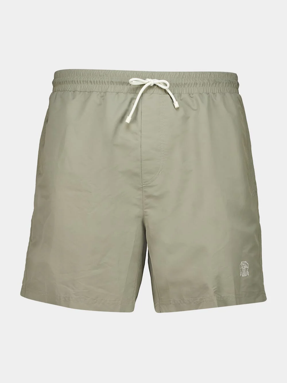 Khaki Green Nylon Swim Shorts