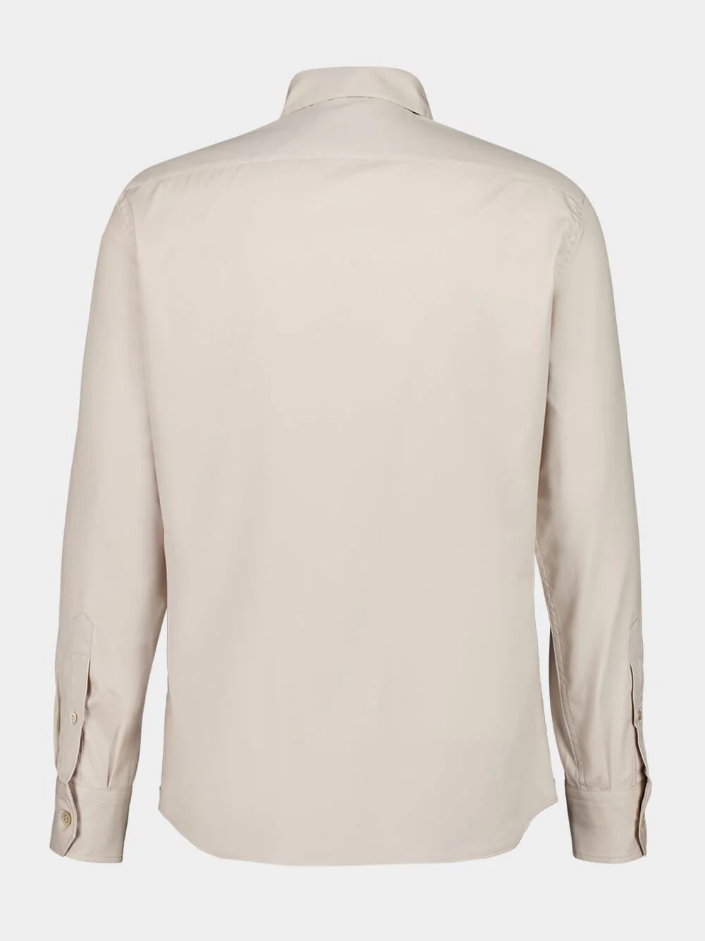 Light Beige Cotton Button-Up Shirt - Image 2