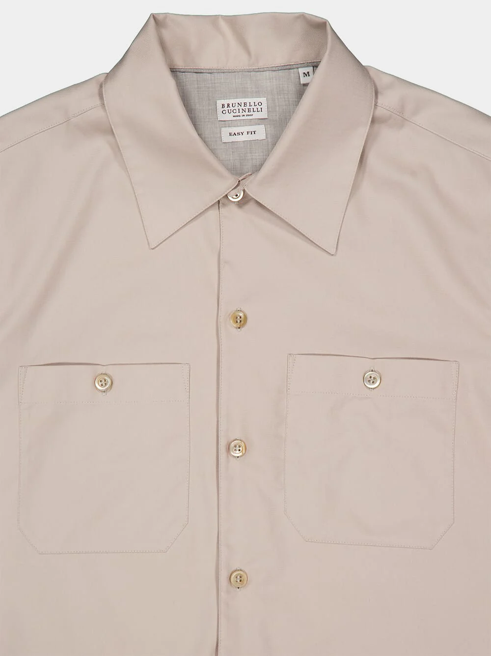 Light Beige Cotton Button-Up Shirt - Image 3