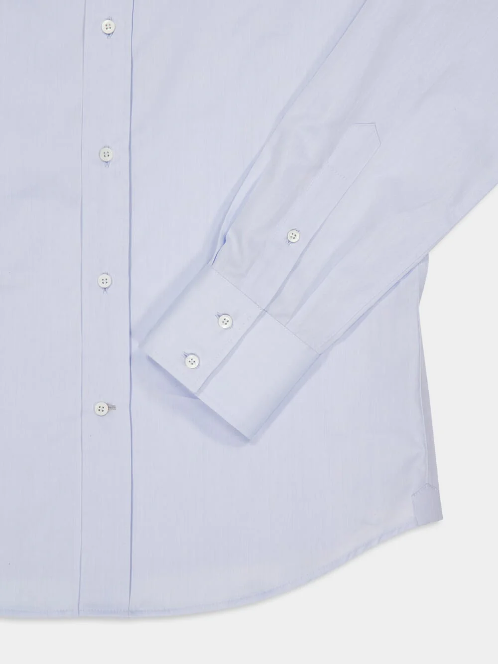Light Blue Cotton Twill Slim Shirt - Image 4