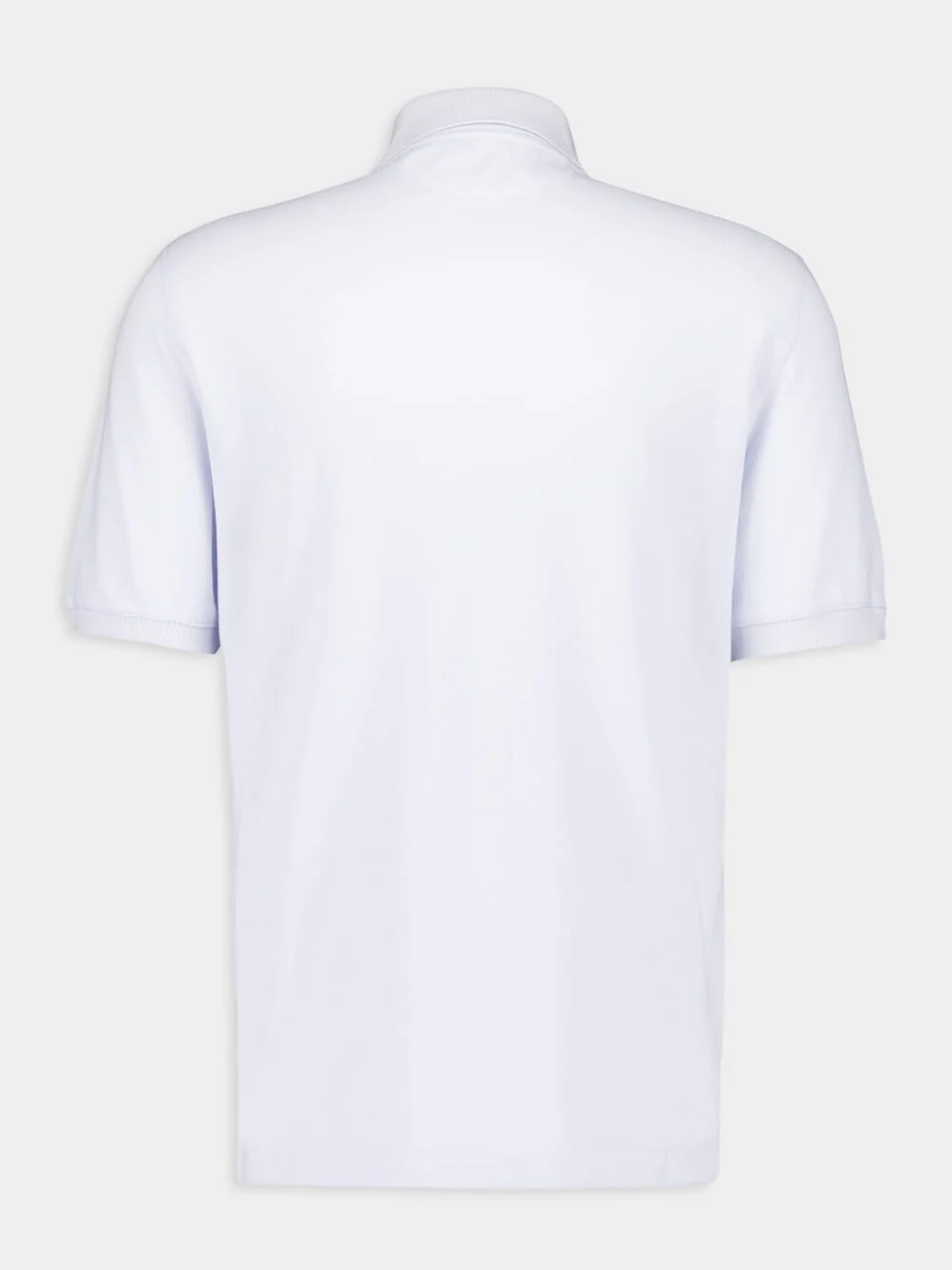 Light Blue Short-Sleeved Cotton Polo Shirt - Image 2