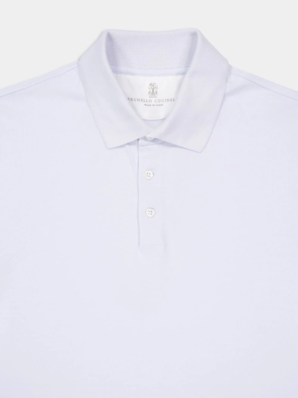 Light Blue Short-Sleeved Cotton Polo Shirt - Image 3