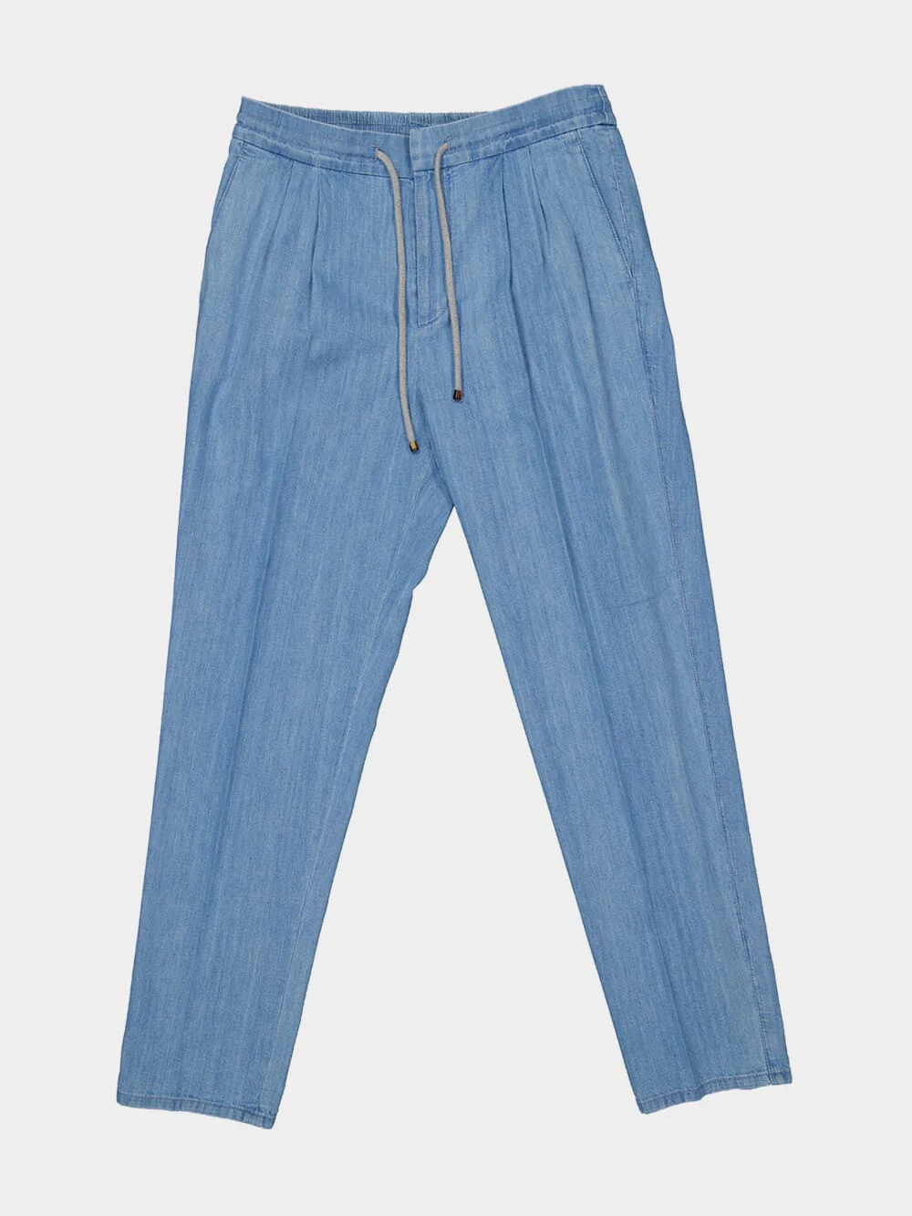 Light Denim Drawstring Trousers - Image 9