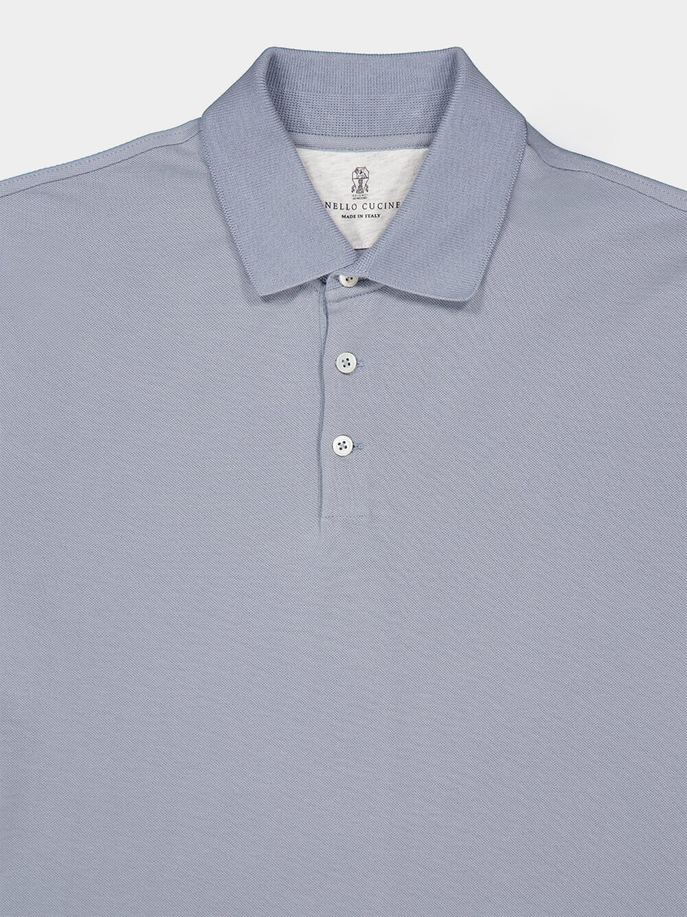 Medium Blue Cotton Polo Shirt - Image 3