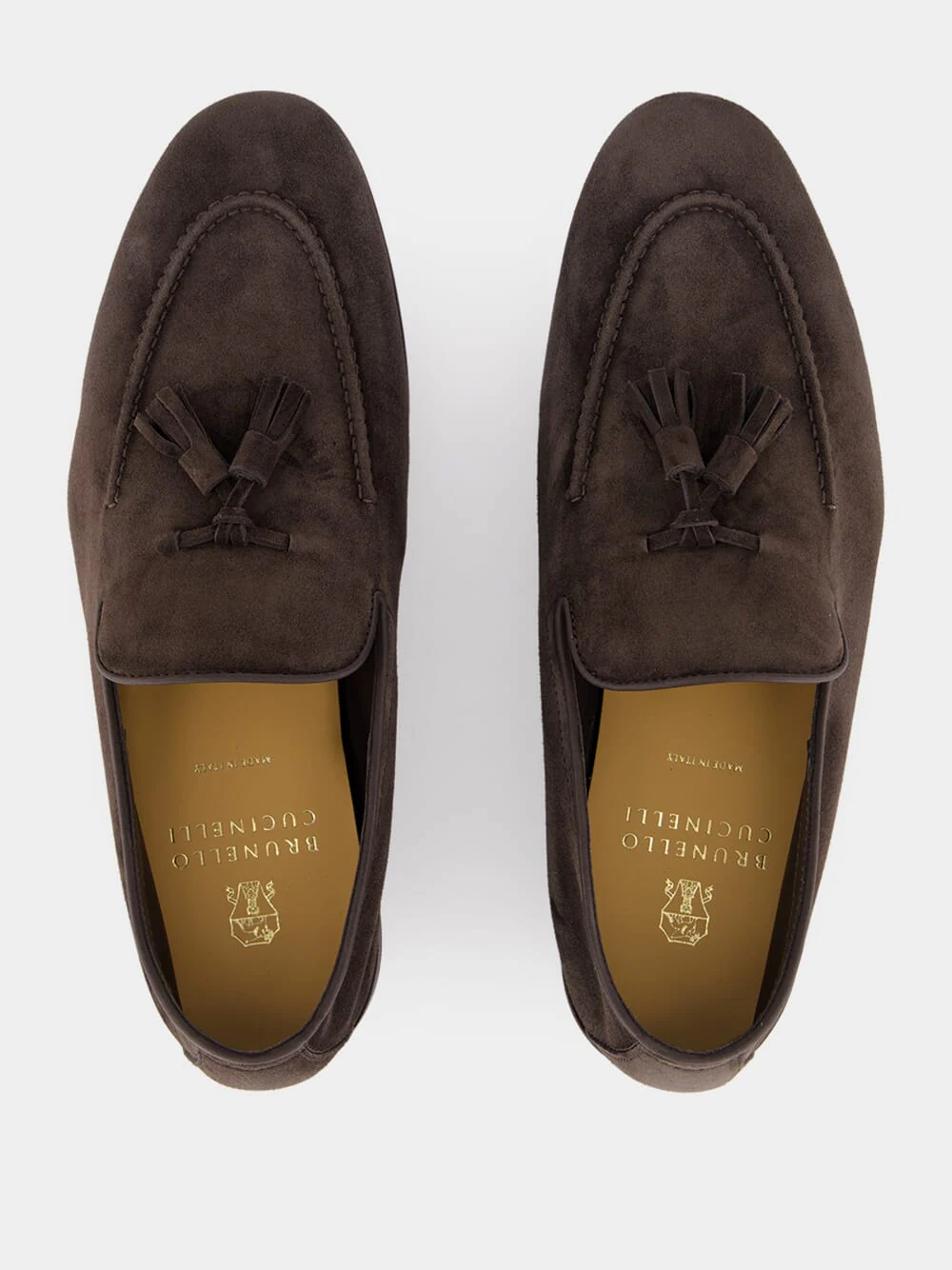 Mud Brown Suede Tassel Loafers - Image 4