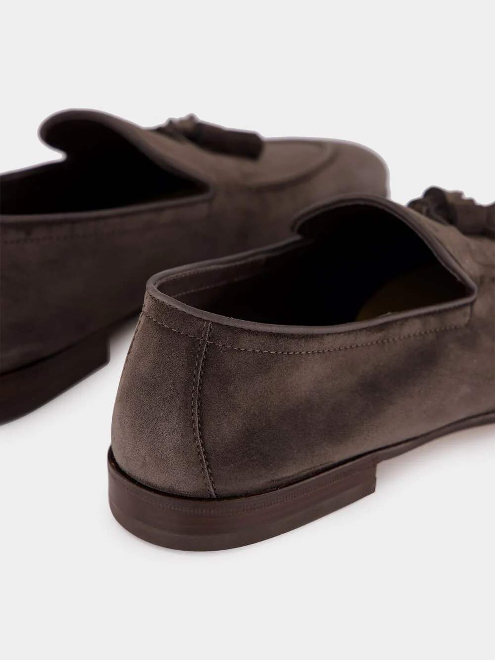 Mud Brown Suede Tassel Loafers - Image 6