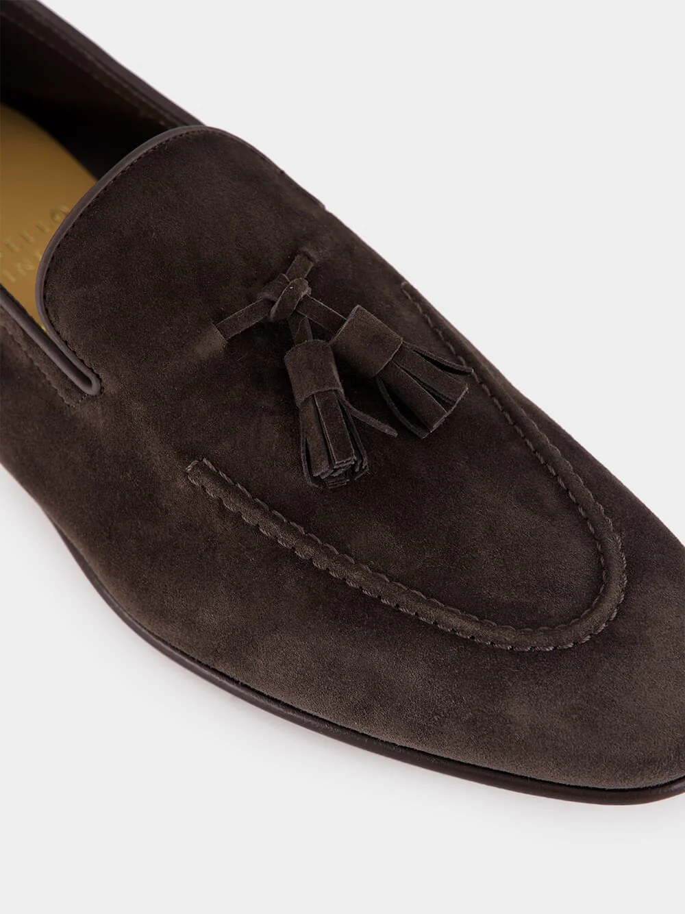 Mud Brown Suede Tassel Loafers - Image 7