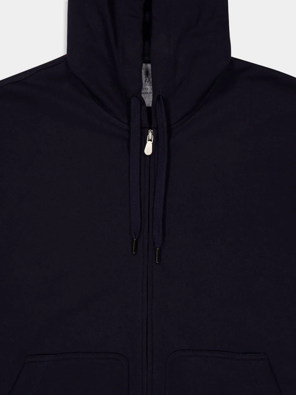 Navy Blue Cotton Zip Jacket - Image 3