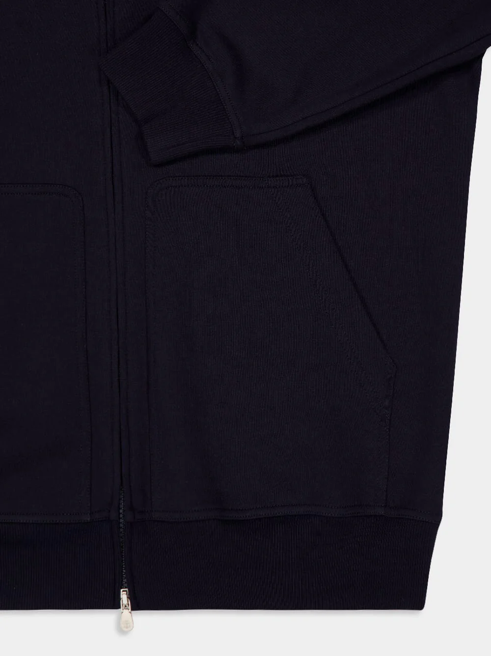 Navy Blue Cotton Zip Jacket - Image 4