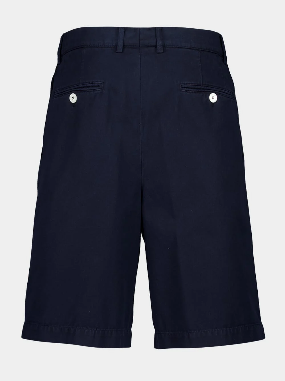 Navy Blue Tailored Woven Cotton Bermuda Shorts - Image 2