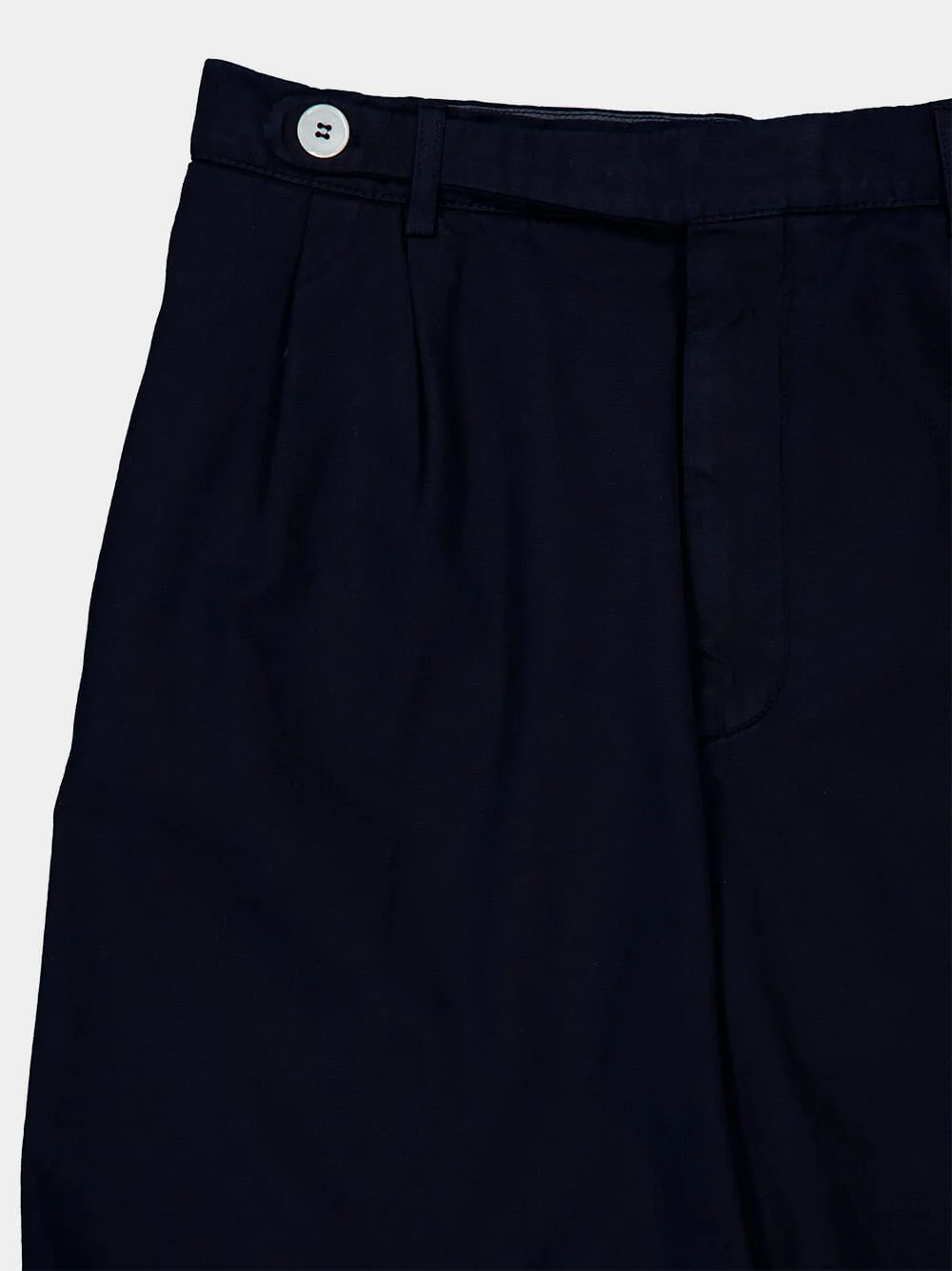 Navy Blue Tailored Woven Cotton Bermuda Shorts - Image 3