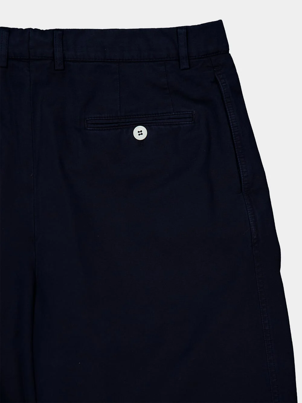 Navy Blue Tailored Woven Cotton Bermuda Shorts - Image 4
