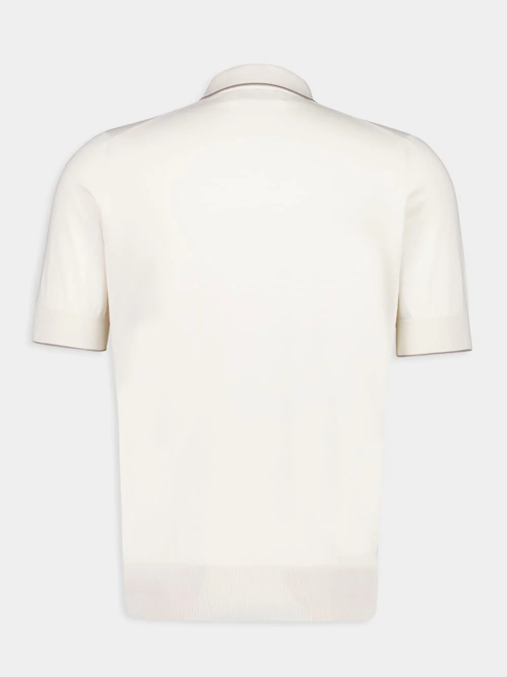 Off-White Short-Sleeved Cotton Polo Shirt - Image 2