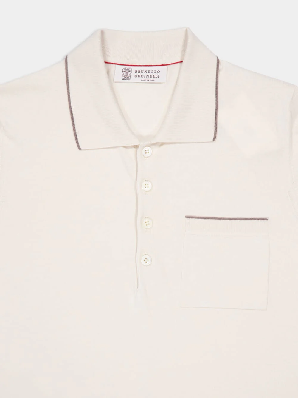 Off-White Short-Sleeved Cotton Polo Shirt - Image 3