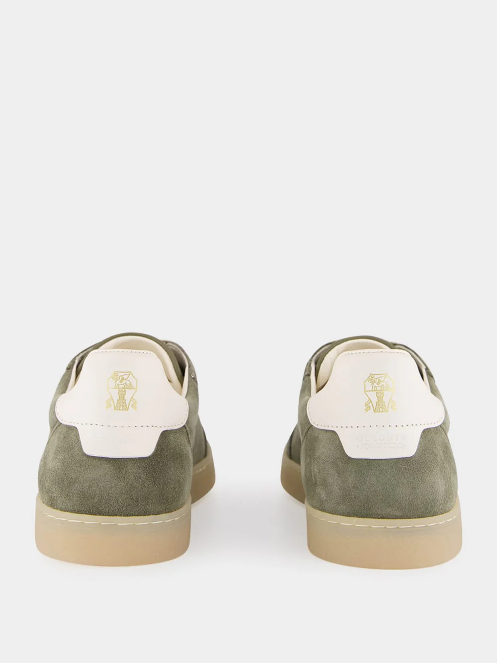 Olive Green Suede Low-Top Sneakers - Image 5