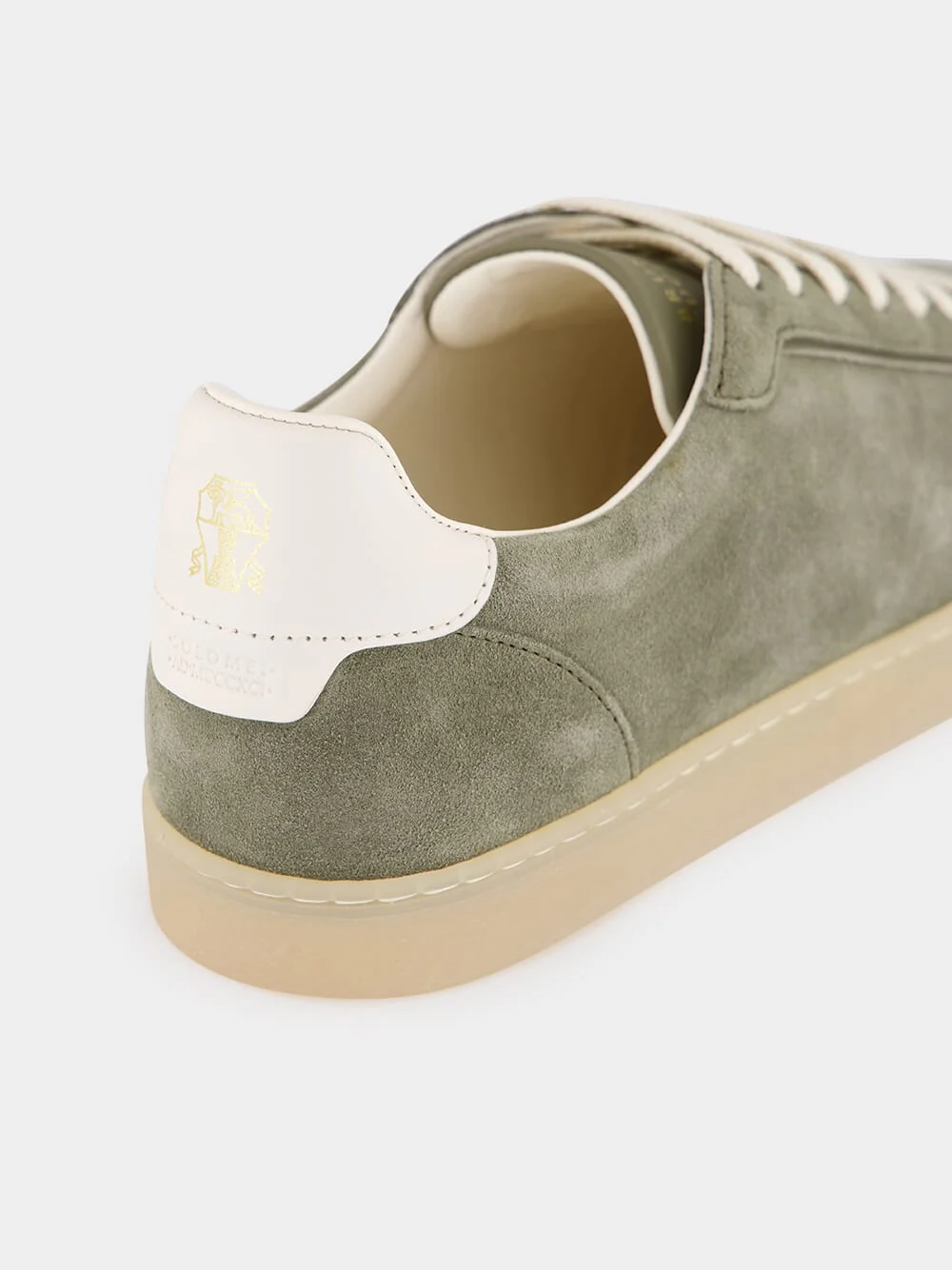 Olive Green Suede Low-Top Sneakers - Image 6