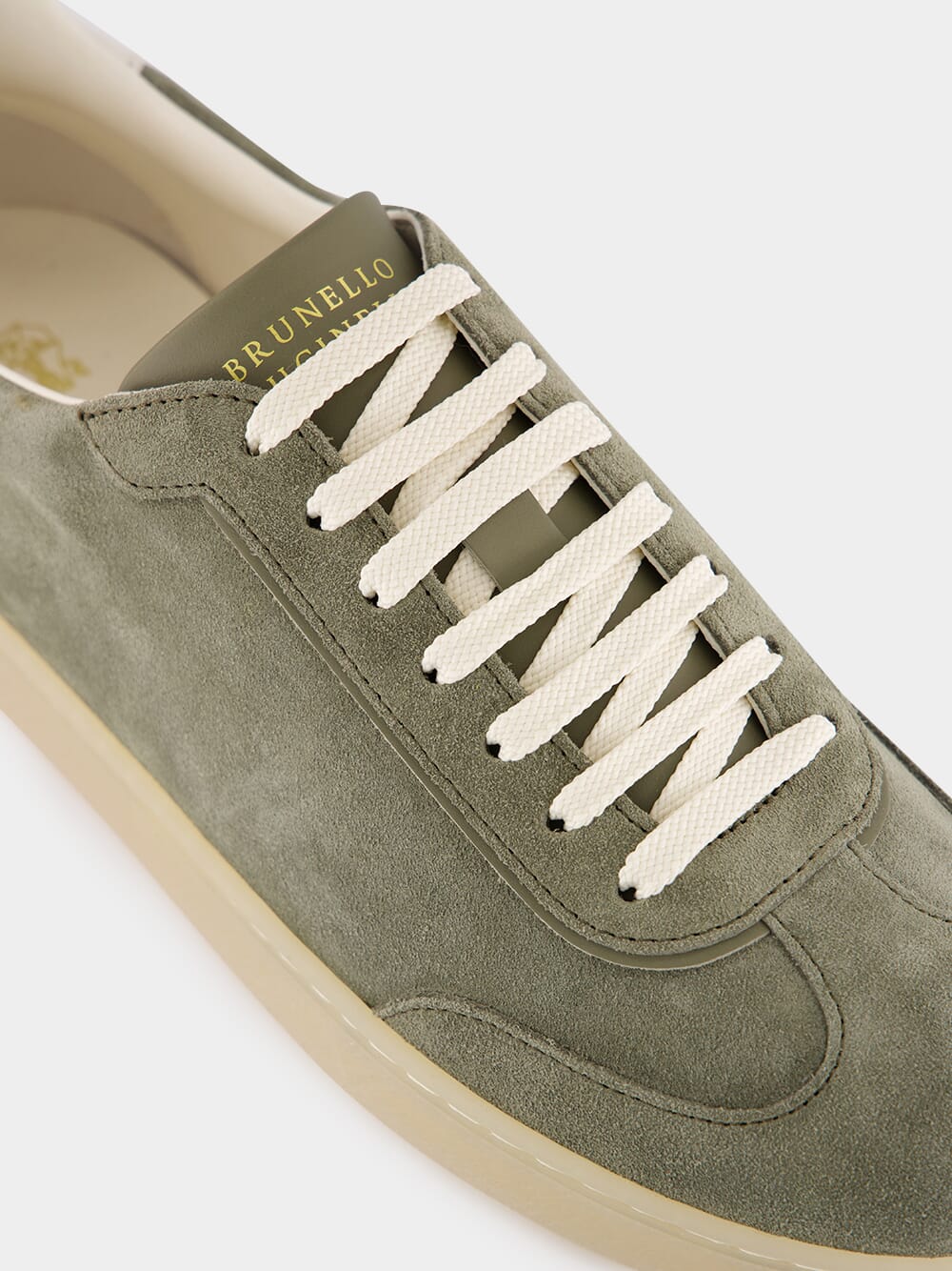 Olive Green Suede Low-Top Sneakers - Image 7