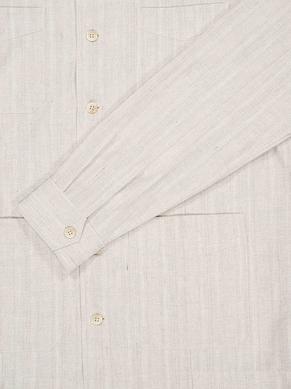 Rope Cotton and Linen Jacquard Stripe Easy Fit Guayabera - Image 6