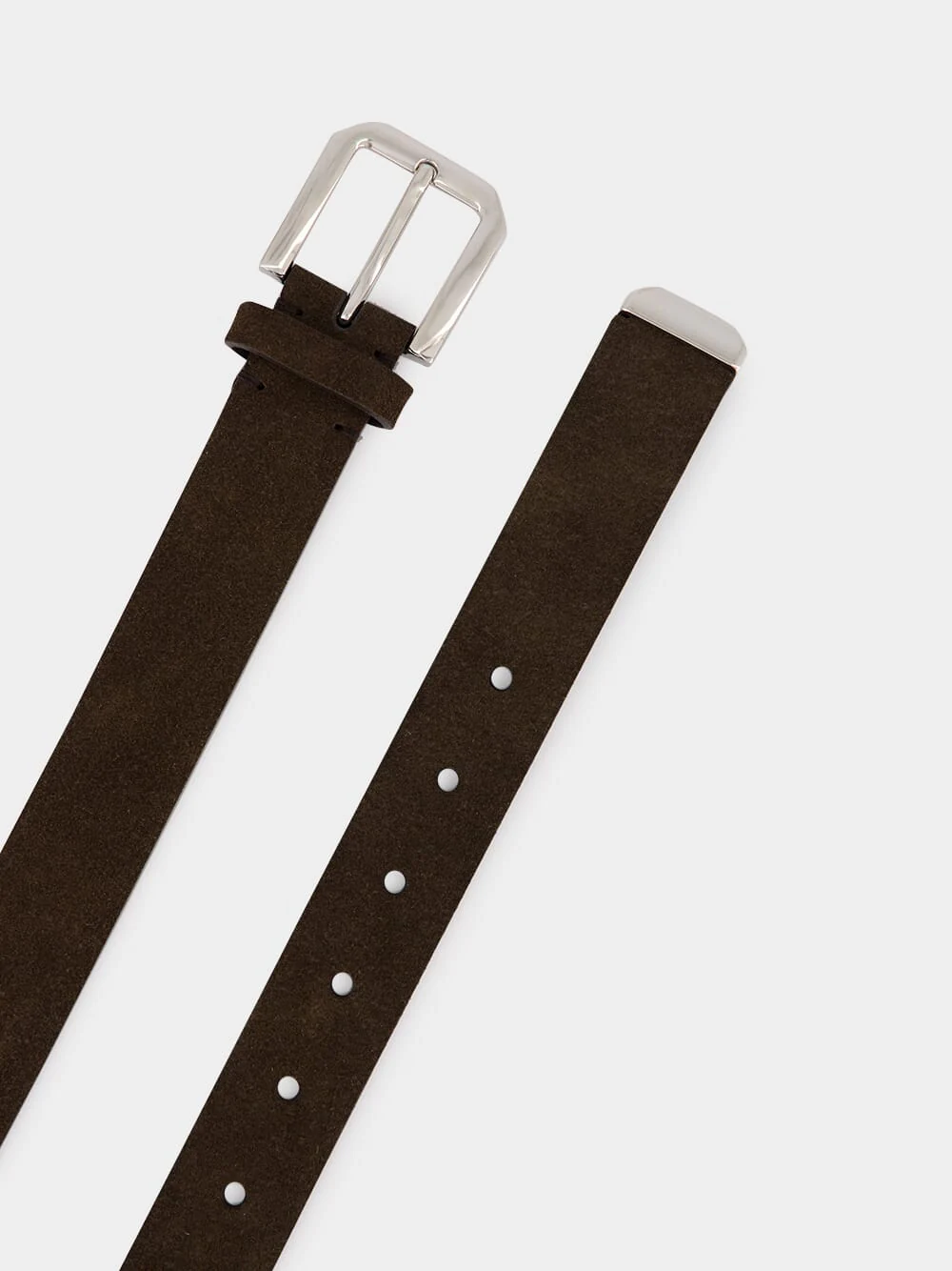 Rust Brown Suede Leather Belt - Image 2