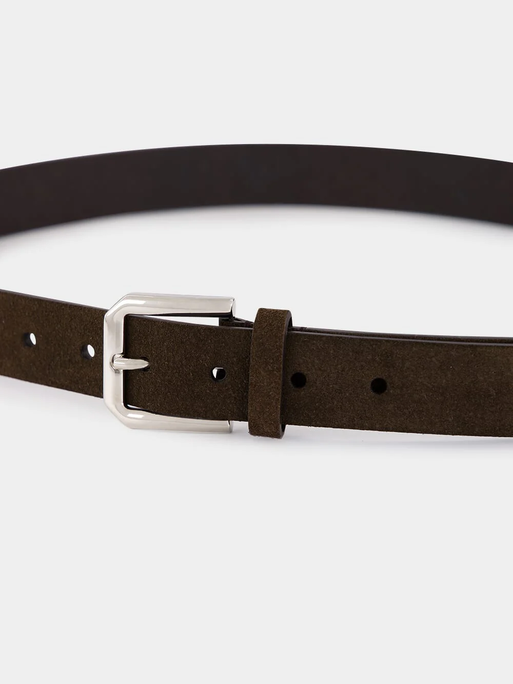 Rust Brown Suede Leather Belt - Image 3