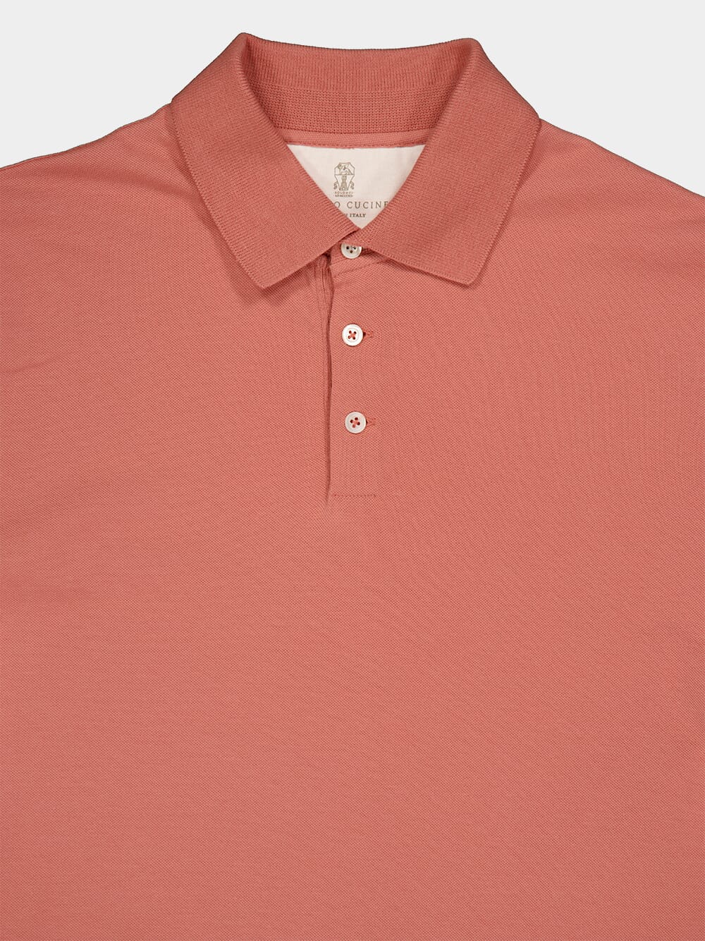 Salmon Pink Short-Sleeved Polo Shirt - Image 3