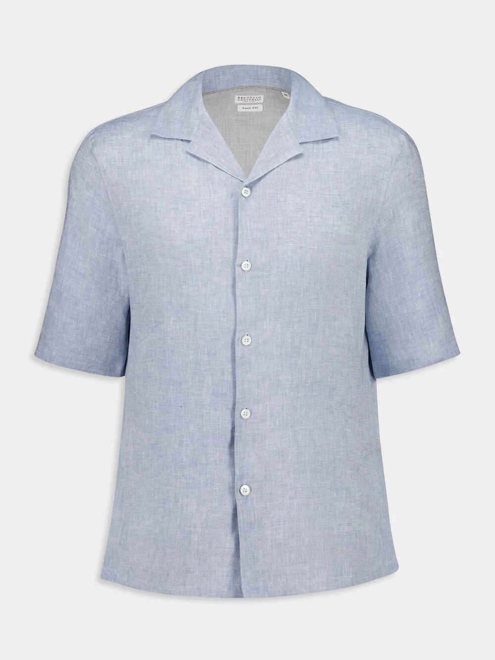 Sky Blue Linen Short-Sleeve Shirt - Image 2