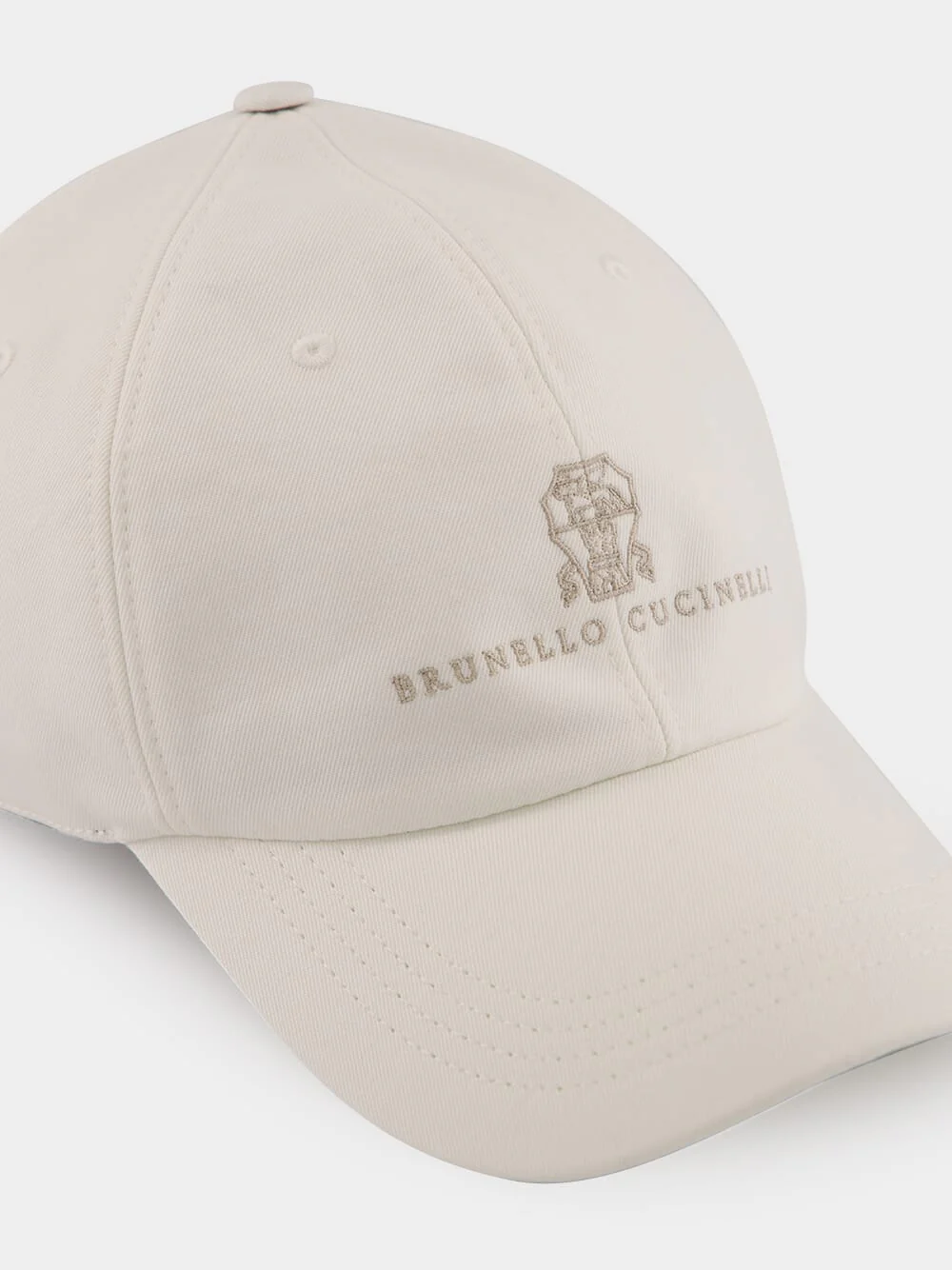 White Cotton Baseball Cap - Image 3