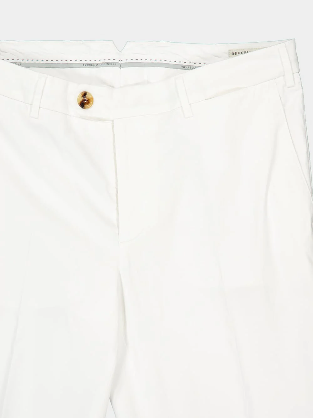 White Italian Fit Cotton Trousers - Image 5