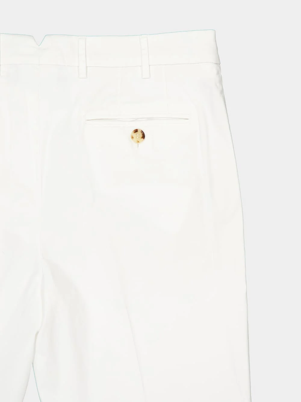 White Italian Fit Cotton Trousers - Image 7