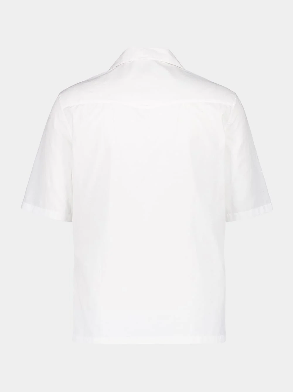 White Short-Sleeved Cotton Shirt - Image 2