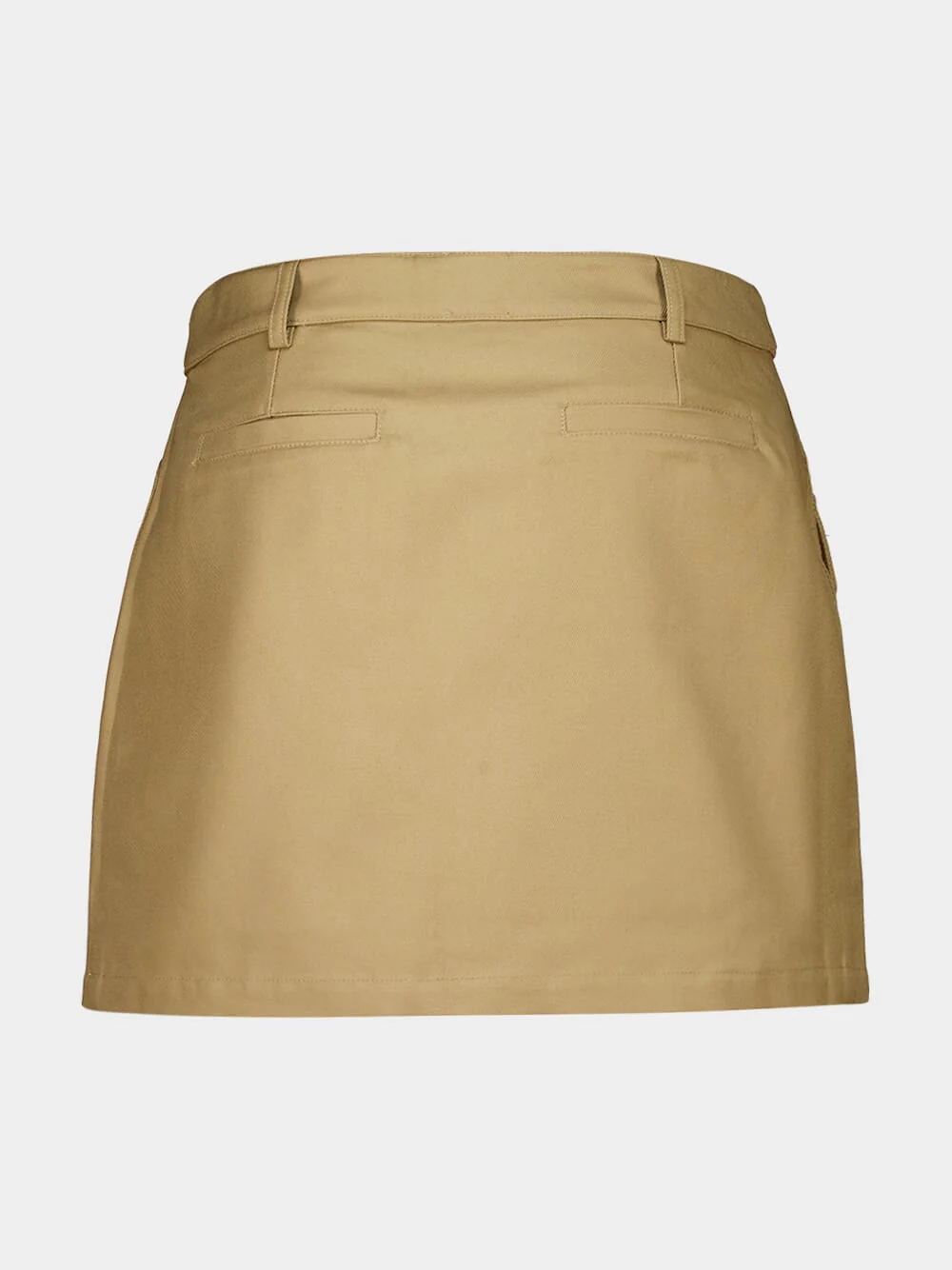 Beige Cotton Pocket Mini Skirt - Image 3