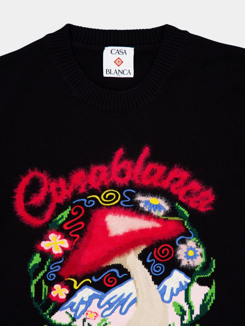 Black Cotton Embroidered Mushroom Jumper - Image 4