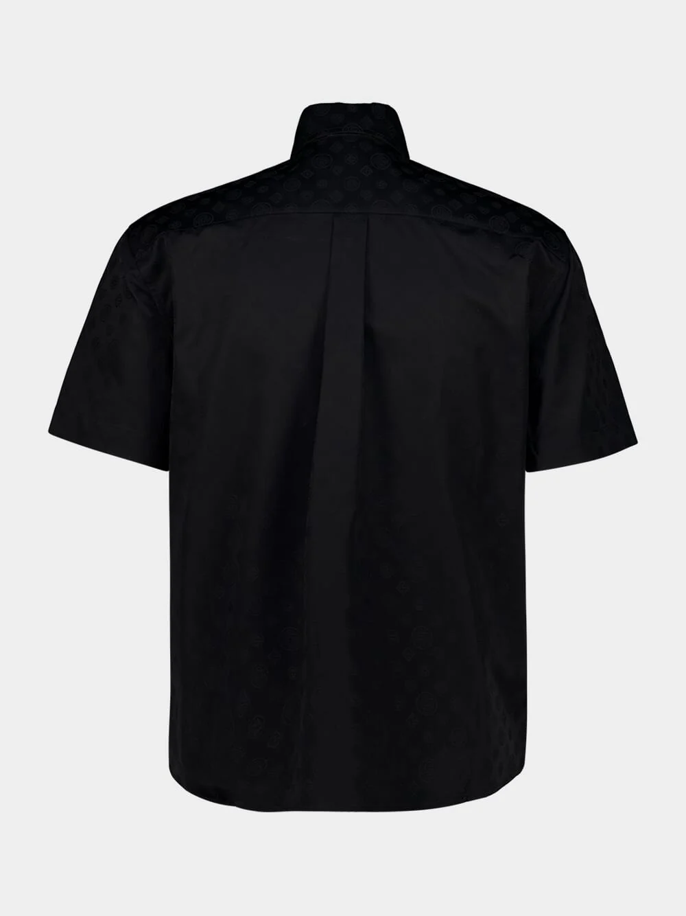 Black Cotton Monogram Short-Sleeve Shirt - Image 4