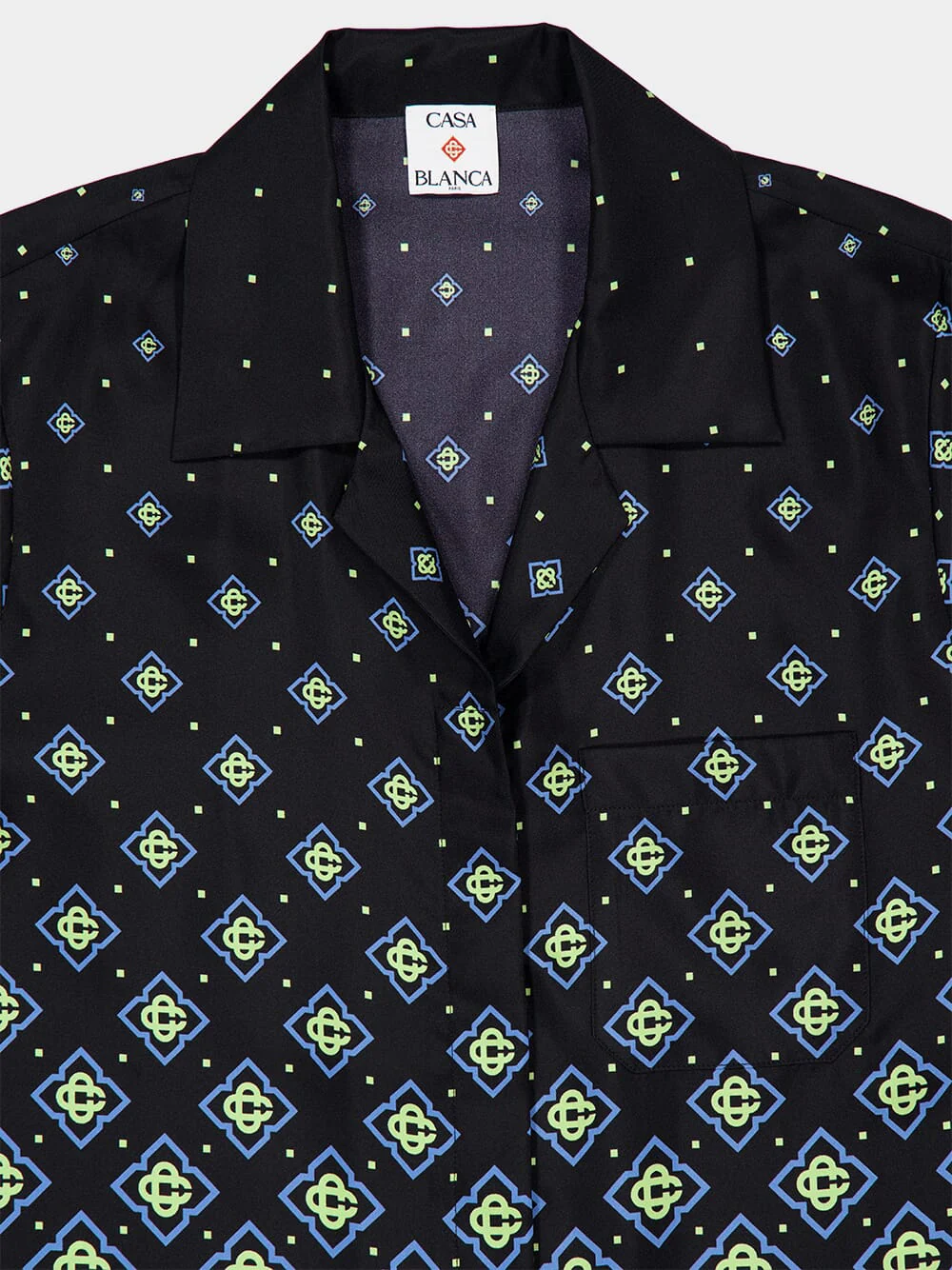 Black Degrade Monogram Long Sleeve Silk Shirt - Image 5