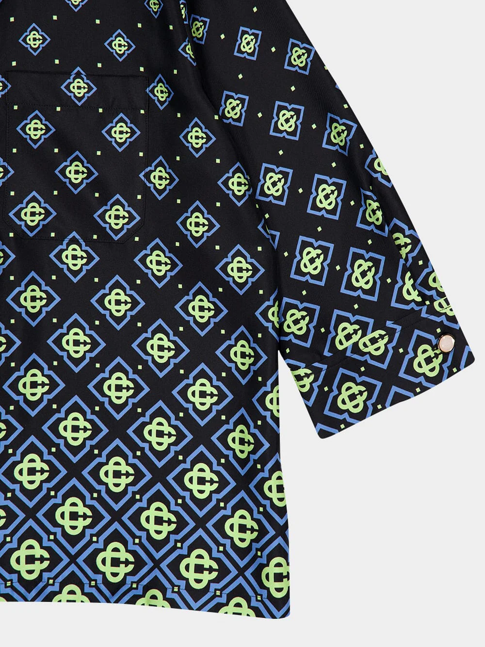 Black Degrade Monogram Long Sleeve Silk Shirt - Image 6