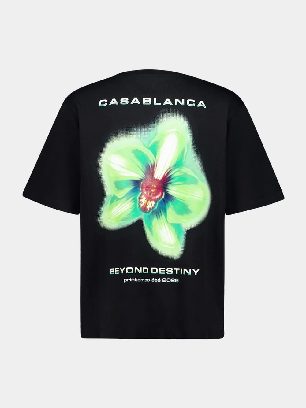 Black Glitch Orchid Oversized T-Shirt - Image 2