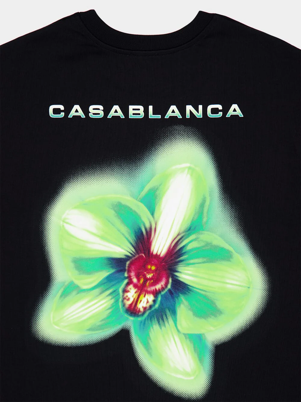 Black Glitch Orchid Oversized T-Shirt - Image 4