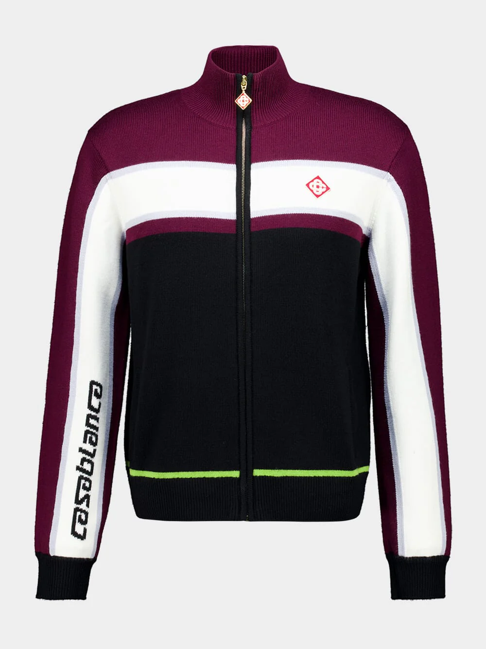 Black Merino Stripe Track Jacket - Image 2