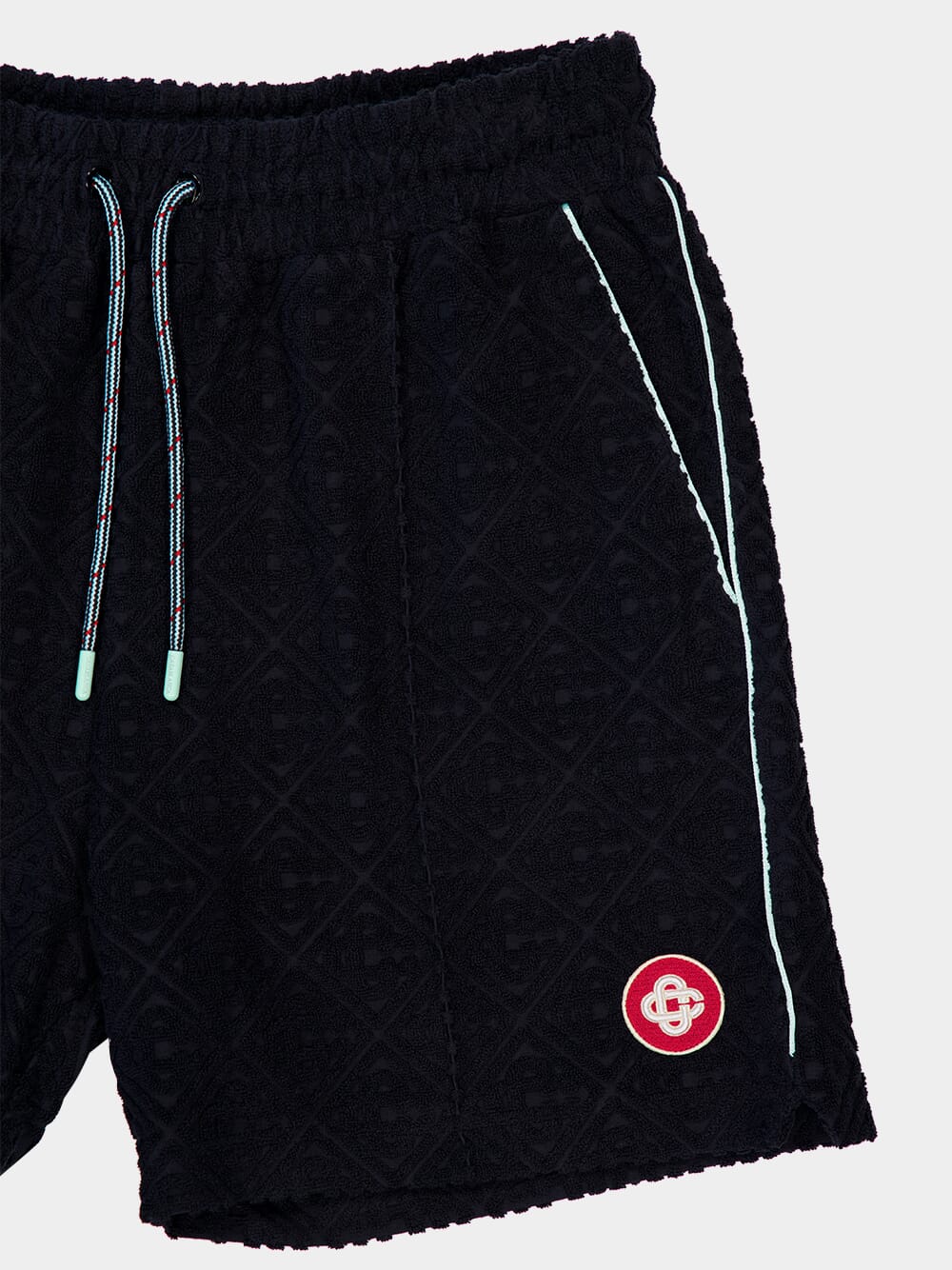 Black Monogram Jacquard Towelling Shorts - Image 3