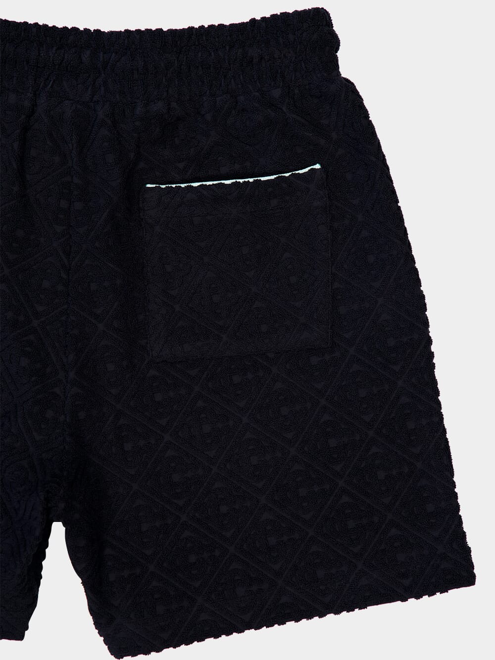 Black Monogram Jacquard Towelling Shorts - Image 4