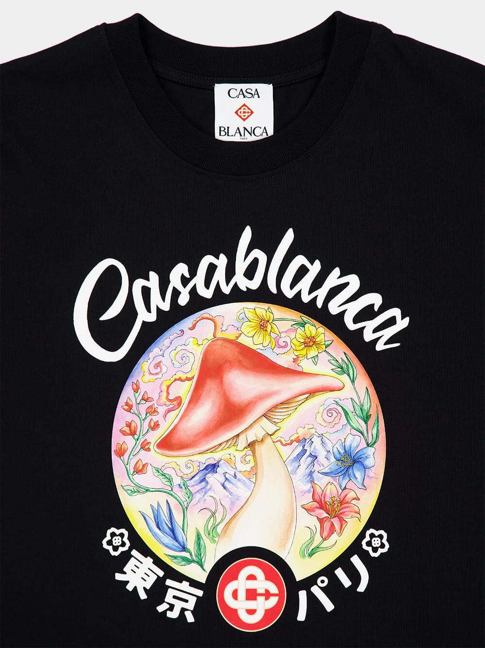Black Mushroom Emblem Print T-Shirt - Image 3