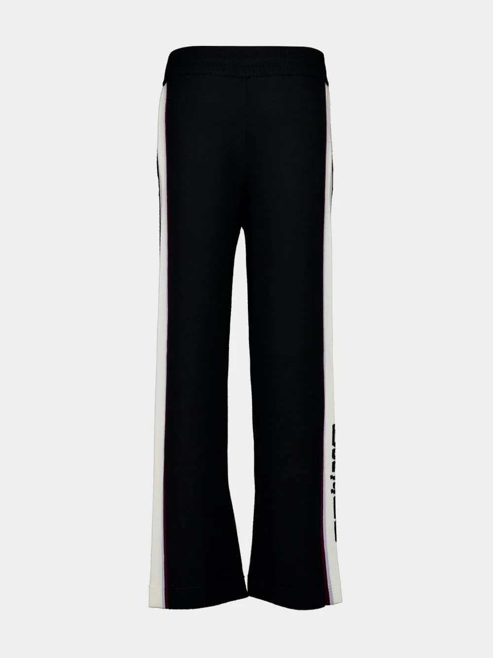 Black Stripe Merino Knit Trousers - Image 2