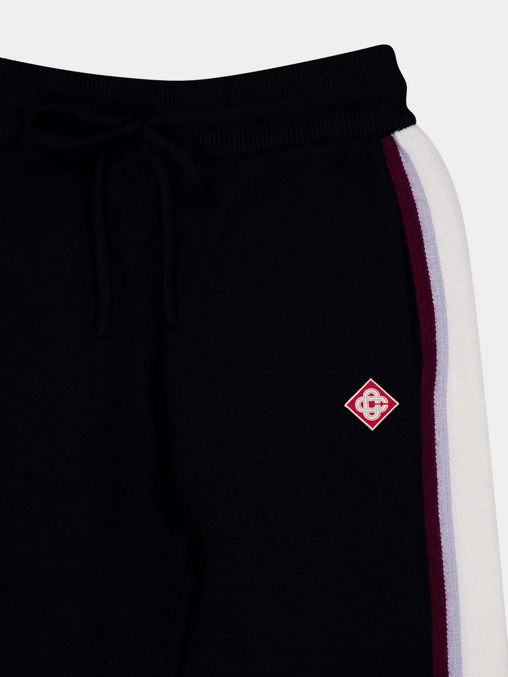 Black Stripe Merino Knit Trousers - Image 3