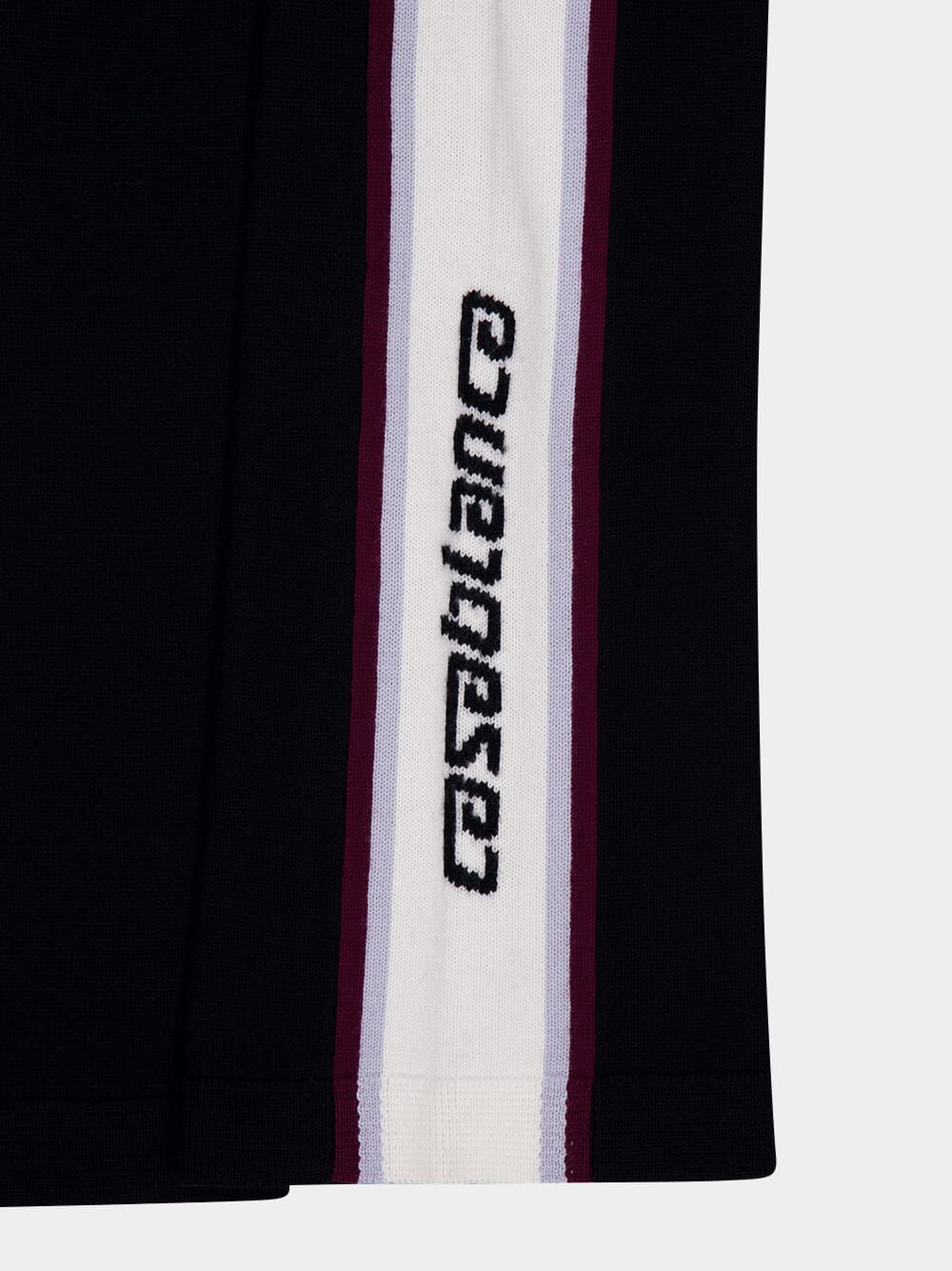Black Stripe Merino Knit Trousers - Image 4