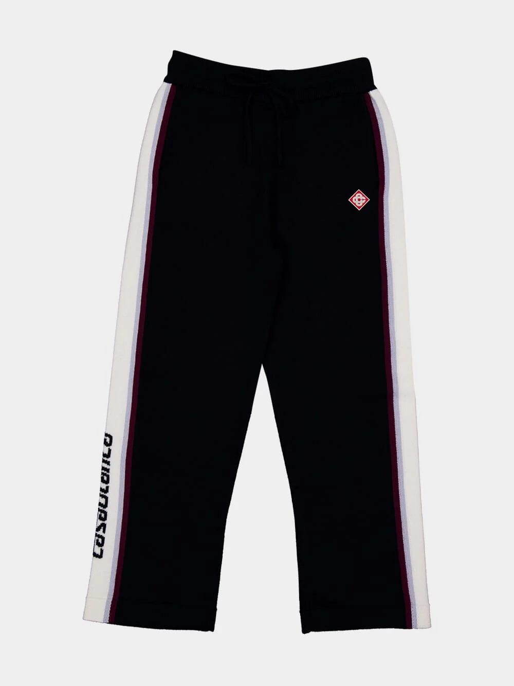 Black Stripe Merino Knit Trousers - Image 5