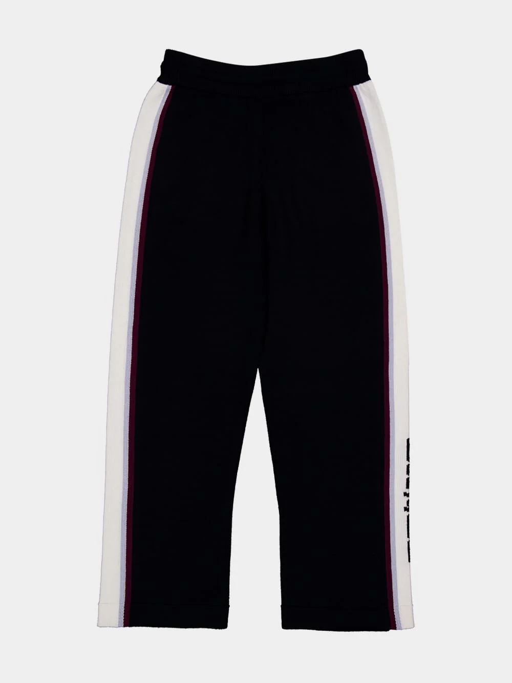 Black Stripe Merino Knit Trousers - Image 6
